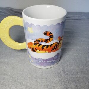 Disney Winnie the Pooh Tigger Piglet Mug Yellow Handle Sweet Dreams Twinkle Star